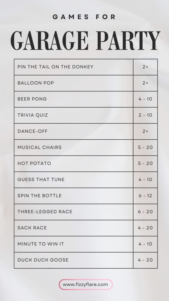 Garage Party Games