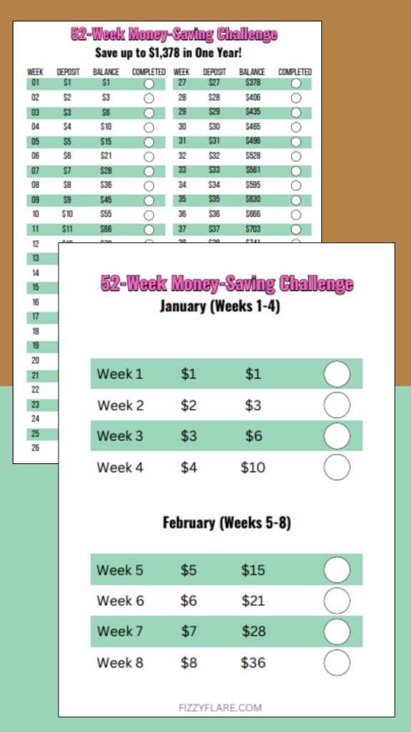 52 week money saving challenge