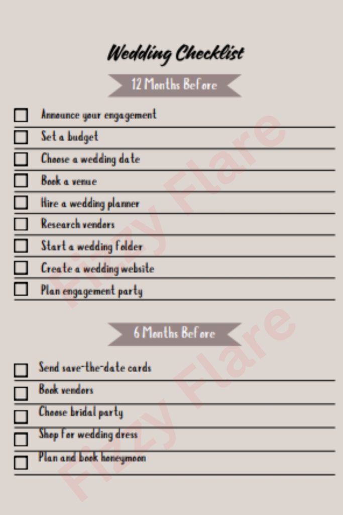 Wedding Planner Printable