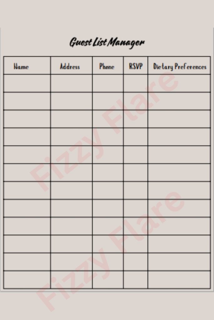Wedding Planner Printable