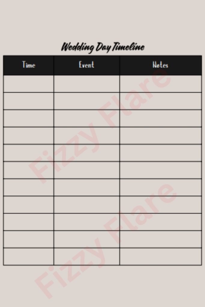 Wedding Planner Printable