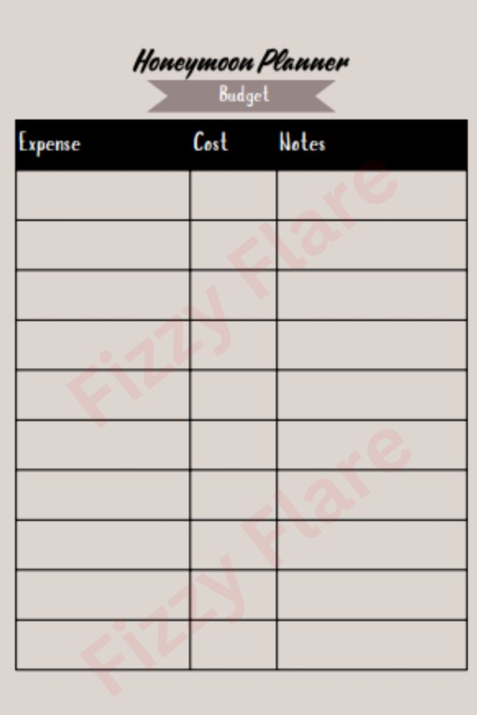 Wedding Planner Printable