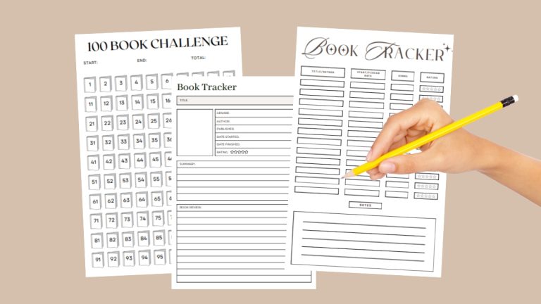 Book tracker printable