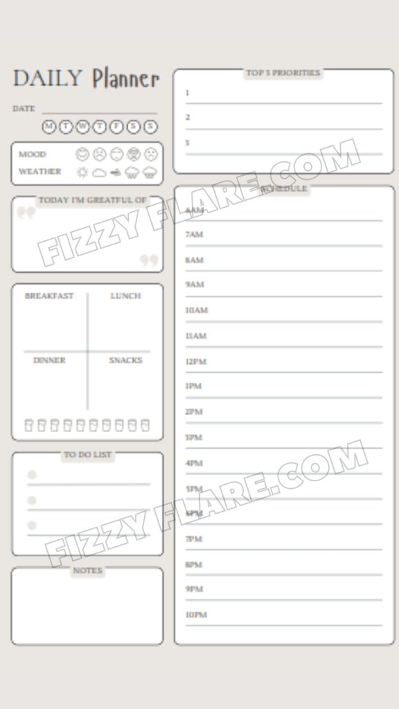 daily planner printables free