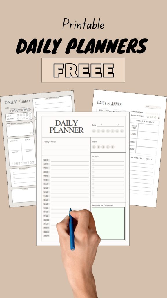 Daily Planner Printables Free