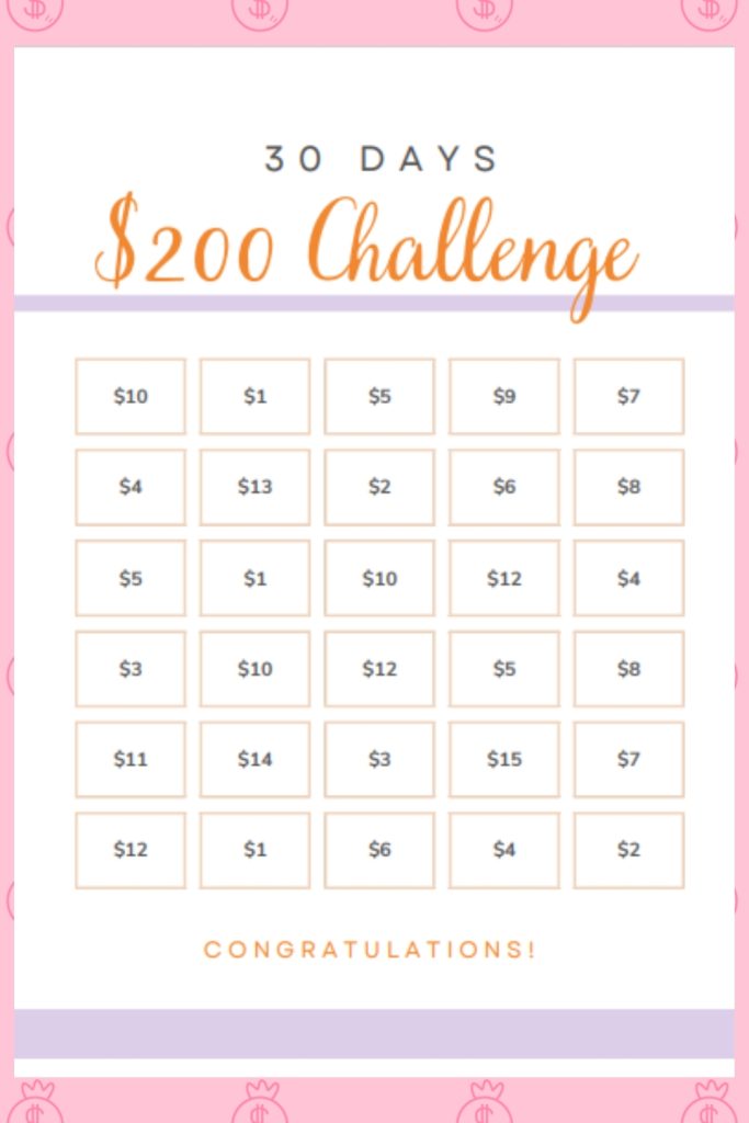 Saving Challenge Printable Free